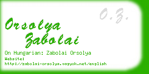 orsolya zabolai business card